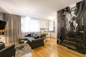 Warsaw, Bugaj Apartment - living room