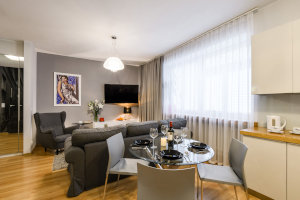Warsaw, Bugaj Apartment - living room